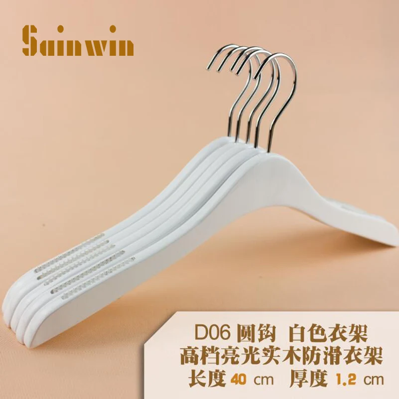 

Sainwin 10pcs/lot 40cm/44cm Schima Adults Wooden Hangers For Clothes Fashion White/Vintage Solid Wood Hanger Clothes Rack