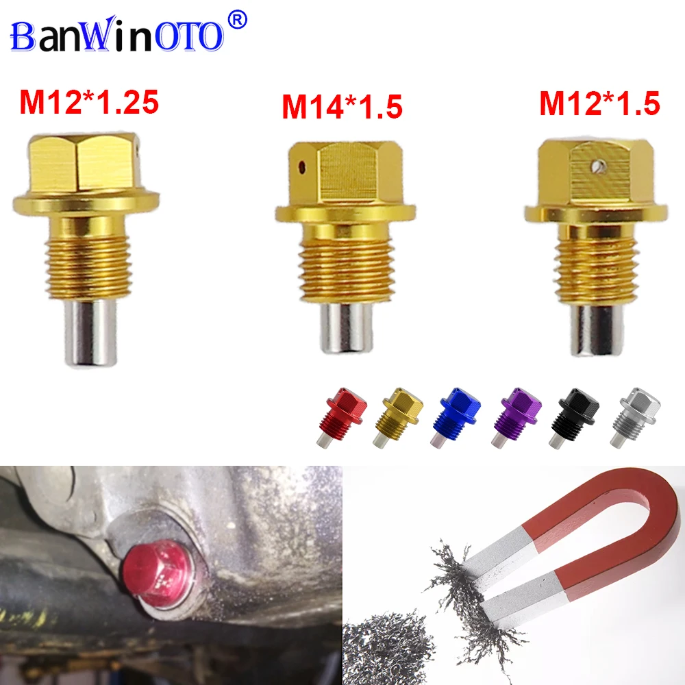 JDM Oil Drain Plug Bolt Magnetic Engine Oil Pan Drain Nut Magnets For Passat Nissan Toyota peugeot M12x1.25/M12x1.5/M14x1.5x1.25