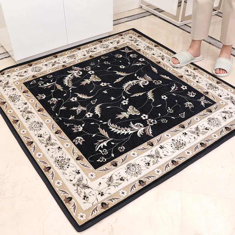 High square doormat design tessel edge cotton area rug for bedside living room tapetes para casa sala tapis salon