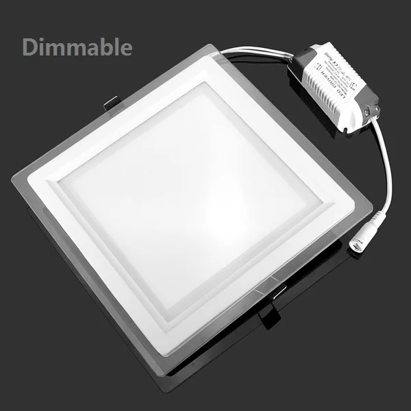 

Dimmable 6W 9W 12W 18W LED Panel Downlight Square /Round Glass Panel Lights Ceiling Recessed Lamps AC85-265V + Driver