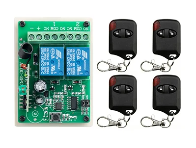 

DC12V 2CH 4patch lamp Wireless Remote Control Switch System 1*Receiver + 4 *cat eye Transmitters for Appliances Gate Garage Door