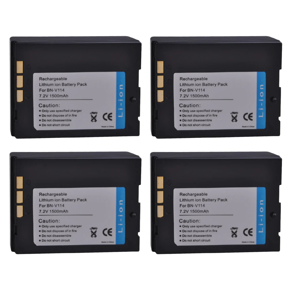 

PowerTrust 4Pcs BN-V114 1550mAh BN V114 V114U Battery for JVC GR-DVP1 GR-DX100EK GR-DX45 GR-DVP3 GR-DX106 GR-DX48 GR-DVP3 Camera