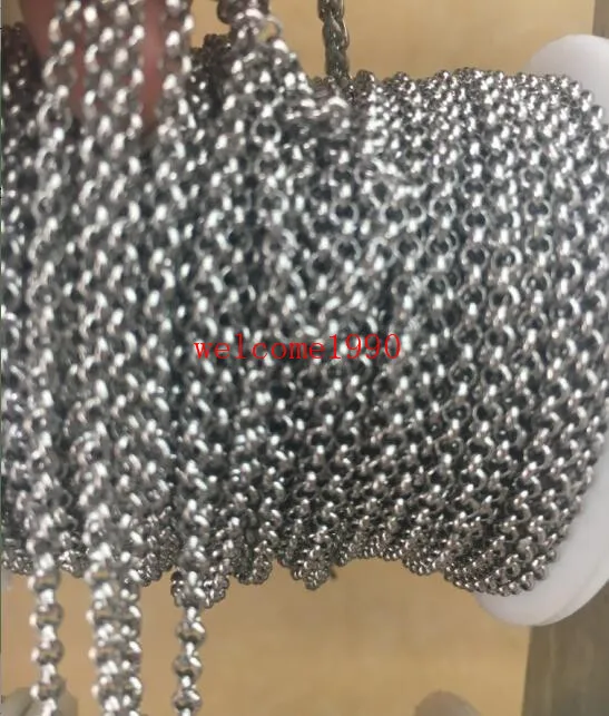 XMAS GIFTS Lot 50meter/Roll Stainless steel Thin 2.5mm Round Rolo- Chain  jewelry Finding Marking Chain DIY