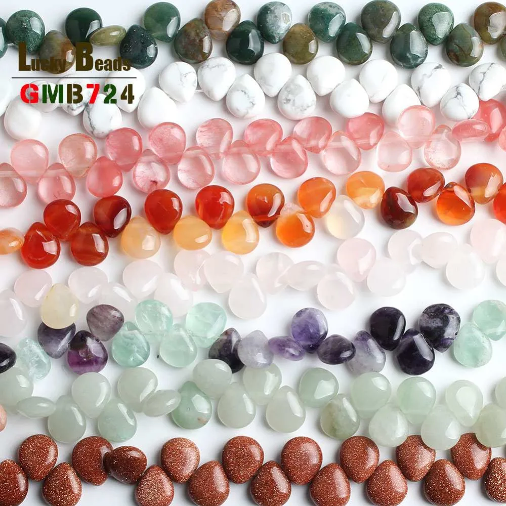 Natural Water drop Beads Loose Beads For Jewelry Making 7.5inches Faceted Agates/Turquois/jader Diy Jewelry  10x12mm