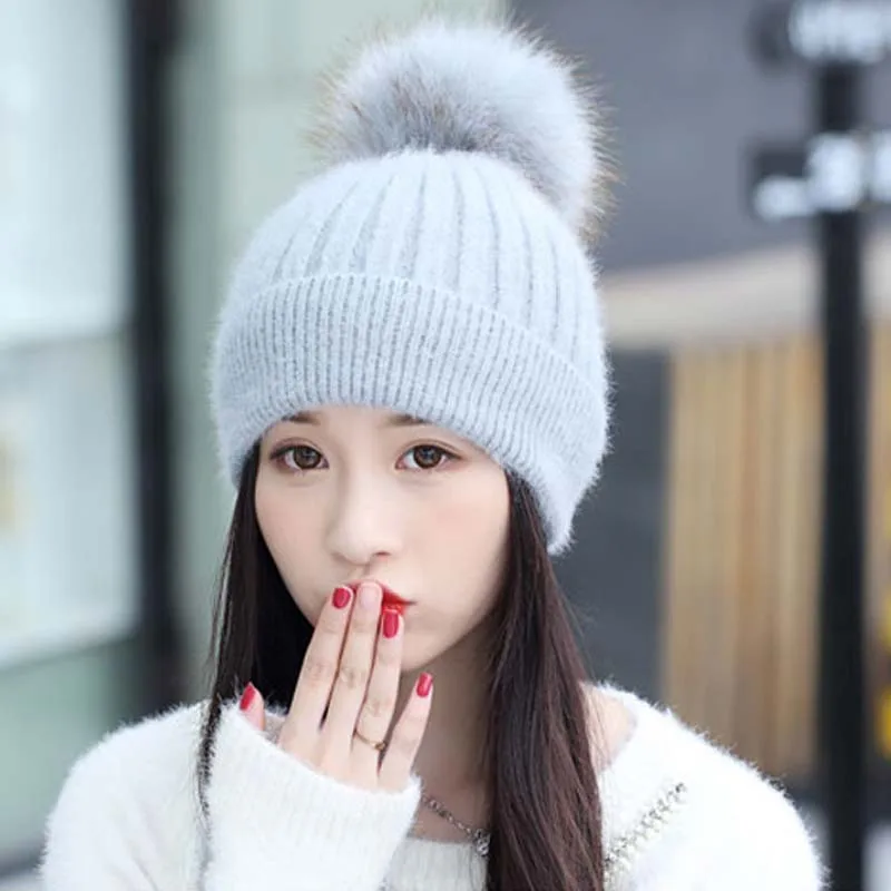 [YARBUU] Beanie Winter hat for women Pom Pom Hat For Women Brand cap new fashion wool Girls Caps Knitted Beanies Cap Wholesale