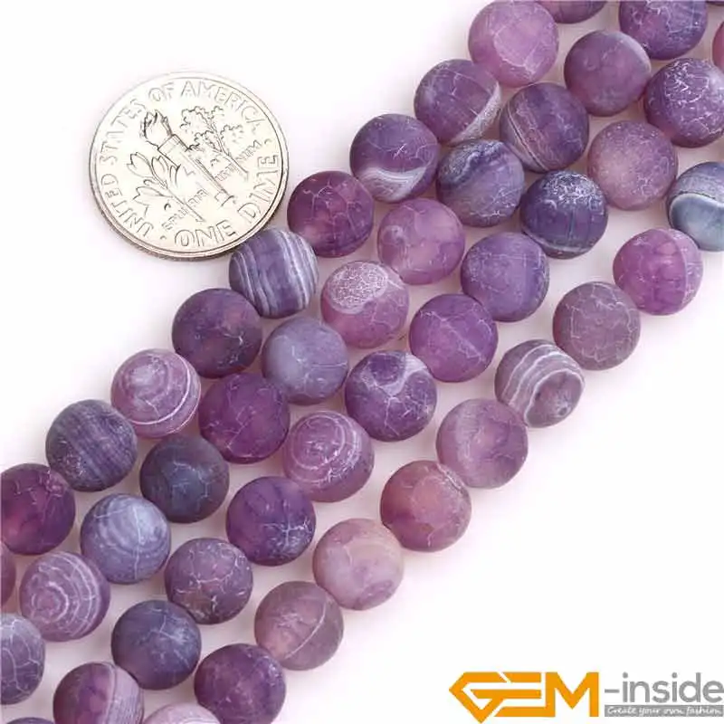 

8mm Matte Frosted Purple Natural Agates Stone Gem Stone Semi Precious Beads DIY Loose Bead For Jewelry Making Wholesale