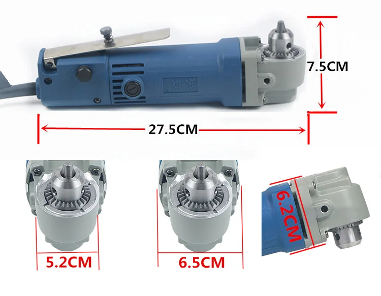 Imagem -04 - Furadeira Elétrica de Velocidade Variável para o Ângulo 380w Broca de Mão 90 01400rpm Ângulo Direito do Ângulo Furadeira Elétrica Furadeira Elétrica Mão 10 Milímetros