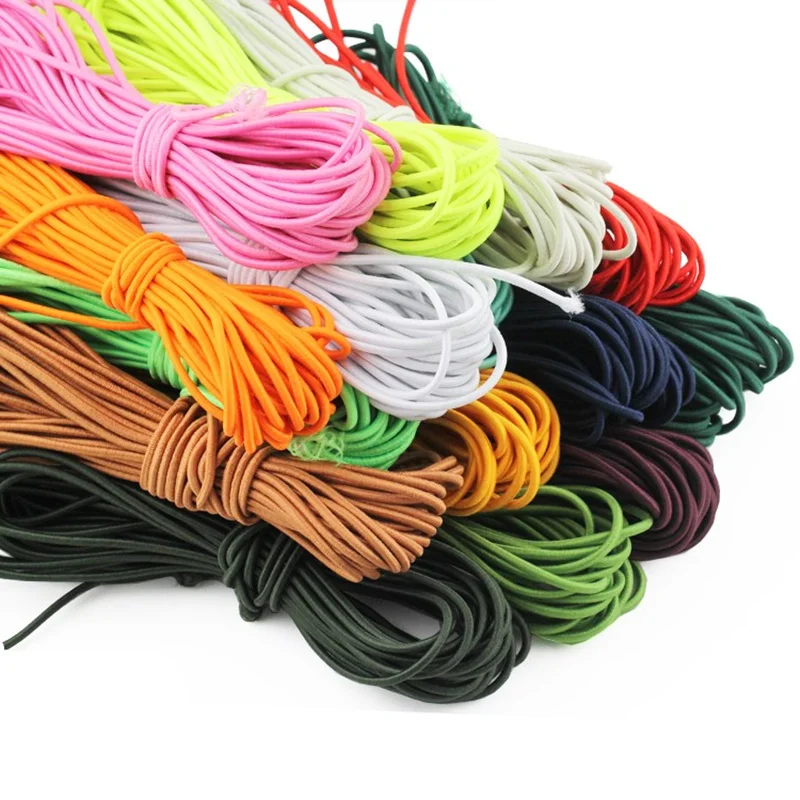 10yards 2mm Colorful High-Quality Round Elastic Rope Round Elastic Band Rubber Band Elastic Line home DIY Sewing Accessories