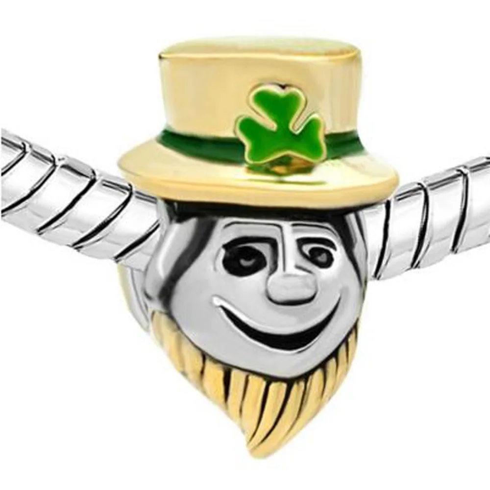 Slide Charm Wholesale Free Shipping Funny Magician St Patrick Bead Charm Bracelets Charm