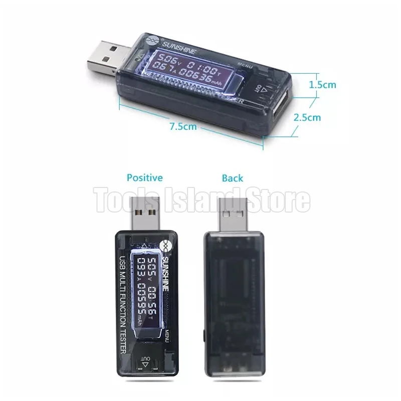 サンシャイン SS-302A qc 2.0 3.0 4.0 Lcd 電流電圧充電器容量テスター USB 充電ドクターパワーメータテキスト電圧計