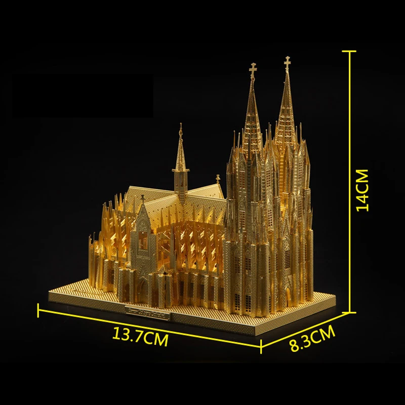 3D Metal Puzzle The Cologne Cathedral Building model DIY 3D laser cutting Jigsaw puzzle Toys Desktop decoration GIFT for Audit