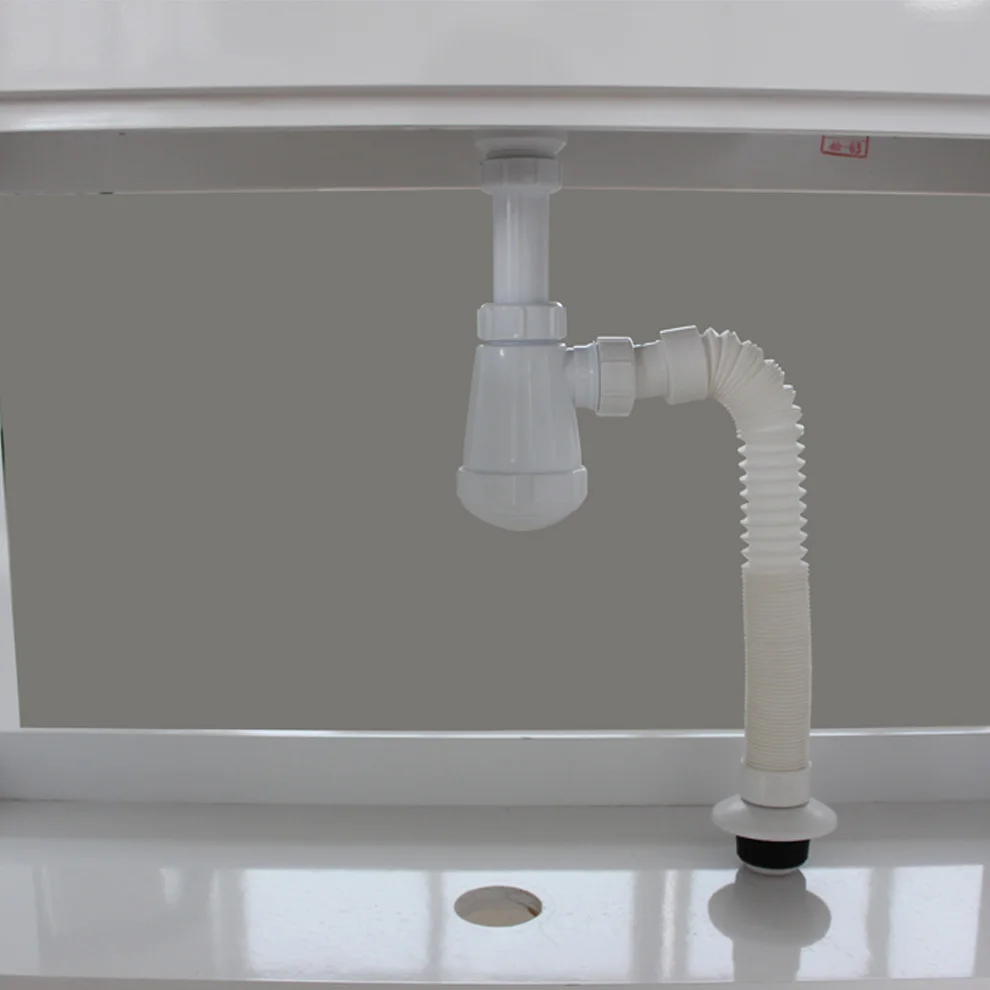 Talea White Bottle P-Trap Waste Bathroom Floor Basin Sink Pipe Adjustable Height Basin Plumbing Hose waste water drain connector