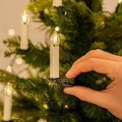 Set of 10 Remote controlled Simulation LED taper Candle teaLight cordless Battery powered w/controller&Clips Wedding Xmas Tree