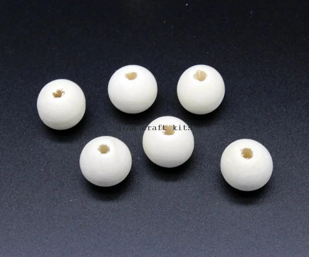 300pcs Wood Bead, Round 16mm, White wood (bleached) Natural Wood Beads round unfinished spacer beads unvarnished