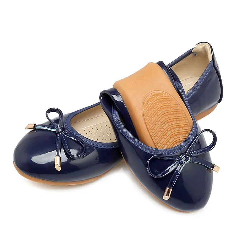 Plus Size 34-43 Women Shoes Foldable Ballet Flats Patent PU Leather Spring Summer Ladies Flat Shoes Fashion Loafers Shoes Woman