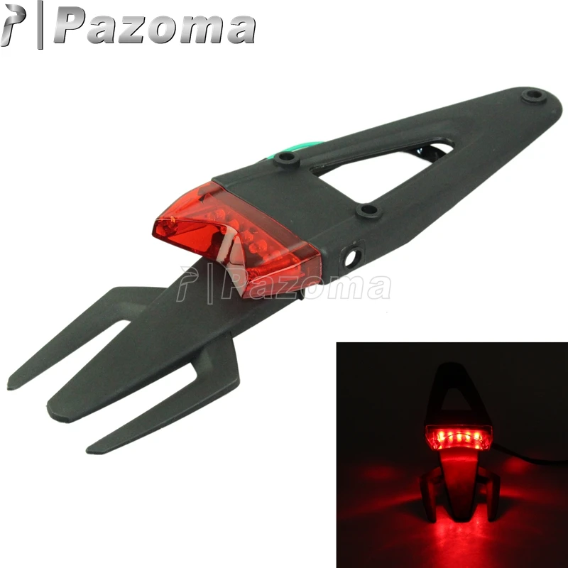 PAZOMA Motorbike Dirt Bike Red LED Taillight Universal Offroad Motorcycle Rear Tail Brake Stop Light