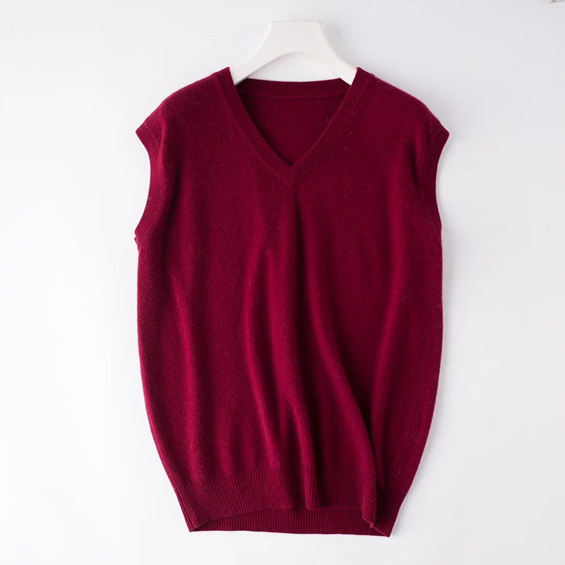 Men Sweaters 100% Pure Cashmere Jumpers Sleeveless Vneck Pullovers Hot Sale 5Colors Sweater Winter New Knitwear Man Clothes Tops