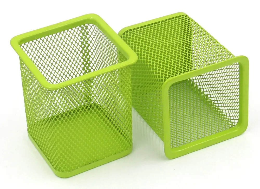 

2 Pcs 2.5 inch Square Mesh Pen Pencil Holder Desk Organizer for Home Office Supply Caddy , 4 Colors Choose