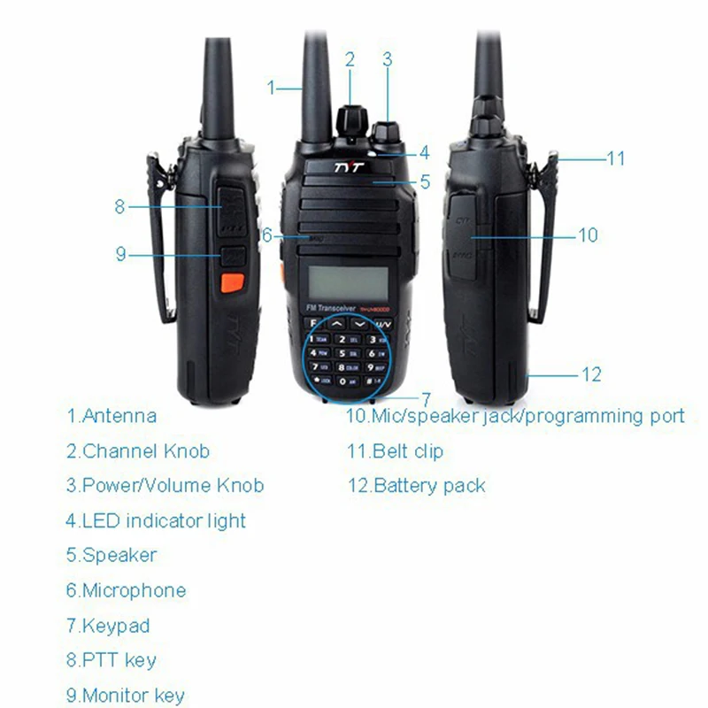 BEST 2pcs tyt th-uv8000d powerful Walkie Talkie radio amateur for Dual Band 144/430mhz  Handheld 10W Two Way Radio cars repeater