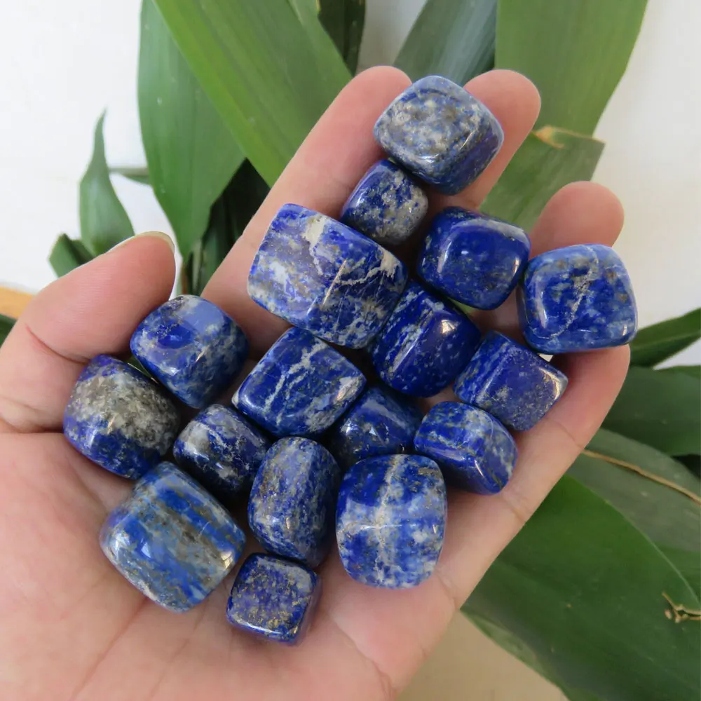 AAAA (200g/lot) Wholesale Natural Afphan Lapis Lazuli Tumbled Stone Cube Beads Reiki Healing Throat Chakra Fengshui Stone 2018