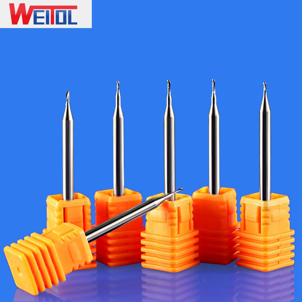 WeiTol 1 قطعة 5A 1/8 بوصة عرقوب صعودا/أسفل قطع نهاية مطحنة أسفل قطع اليسار/اليد اليمنى دوامة بت كربيد CNC راوتر بت