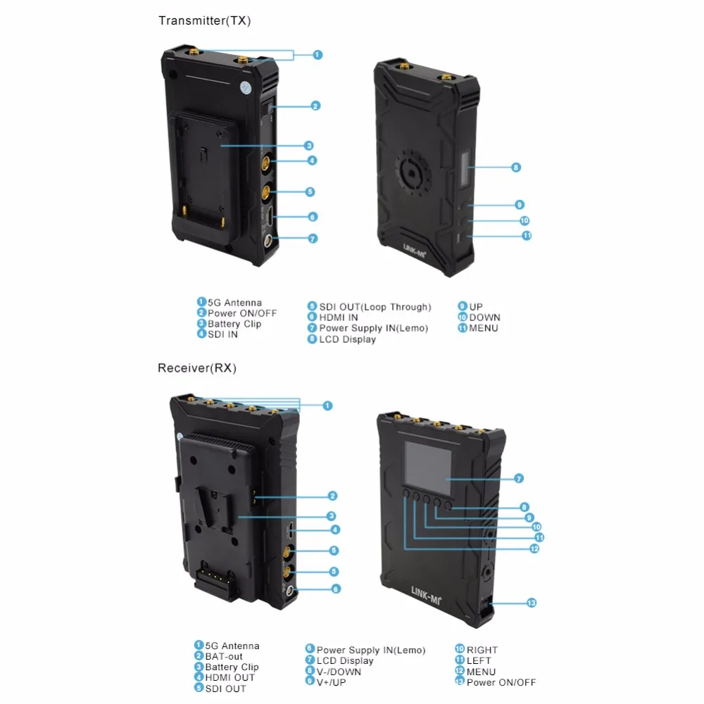 LINK-MI WX700 WHDI اللاسلكية 700 متر HDMI SDI نقل الفيديو HDMI موسع استقبال الارسال 1080p 2296 ft