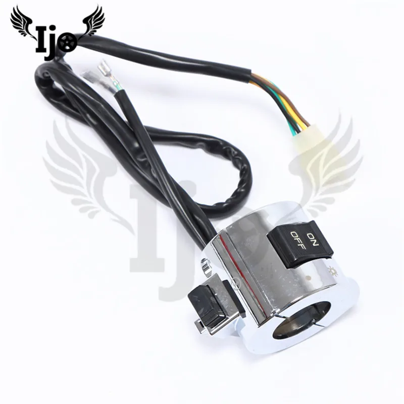 25MM metal silver chrome motorcycle switch for honda steed CBR suzuki yamaha motorbike control electric tricycle moto controller