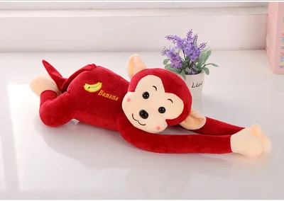 

about 55cm red monkey,banana monkey soft doll throw pillow birthday gift b0905