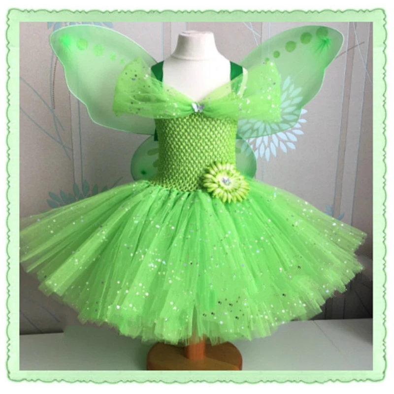 POSH DREAM Sparkly Kids Girls Tutu Dress Fairy Girls Cosplay Dress Handmade Cosplay Girls Costume Party