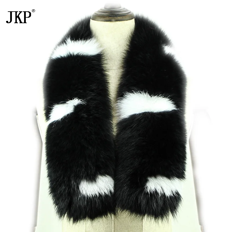 2024 JKP new real fox fur collar women\'s fur 100% natural fur collar autumn and winter fox collar colorful fashion leather scarf