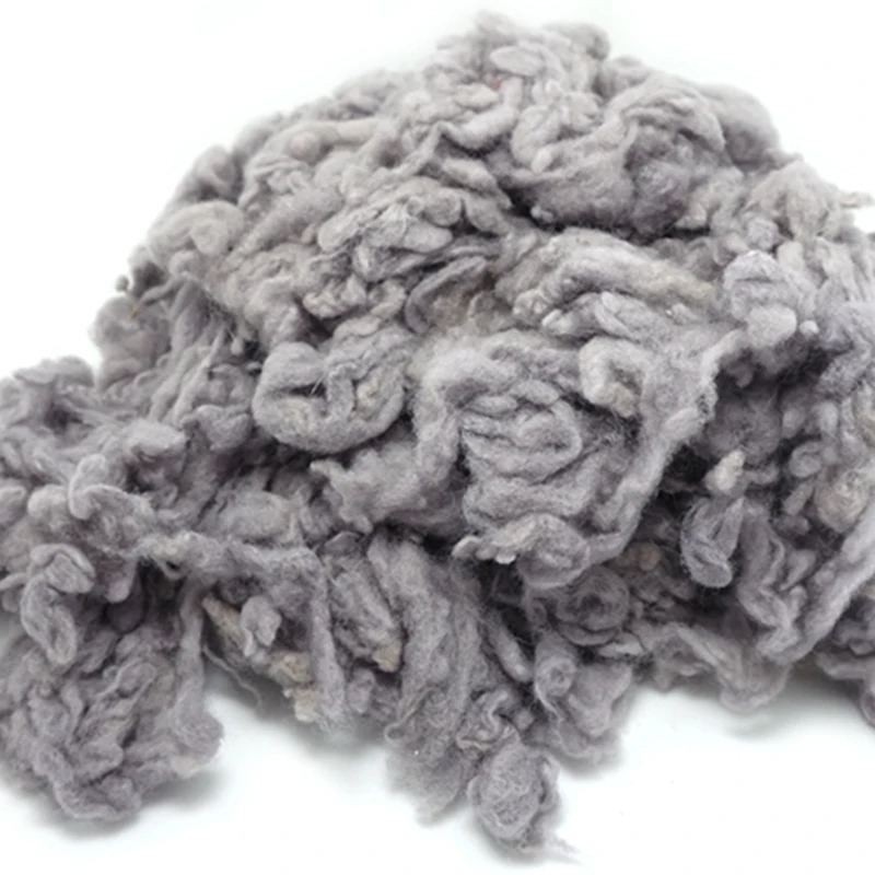 Peru alpaca  Curly Fiber for Wool Felt Gray 50g (Needle Felting)  especially for Poodle/Bichon and Sheep