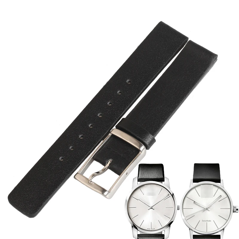 WENTULGenuine Leather Watch Band Strap Black White  Soft Durable Watchbands For  K2G211 K76222 K76211