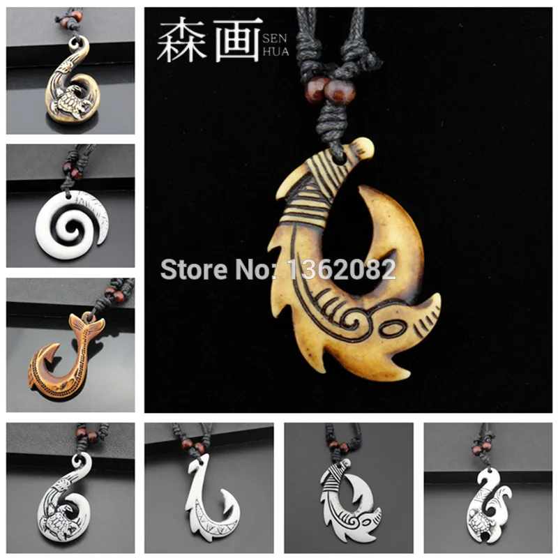 Collier à breloques crochet de poisson Maori pour hommes et femmes, pendentif hameçon Moana, style hawaïen, nouveau cadeau, YN258
