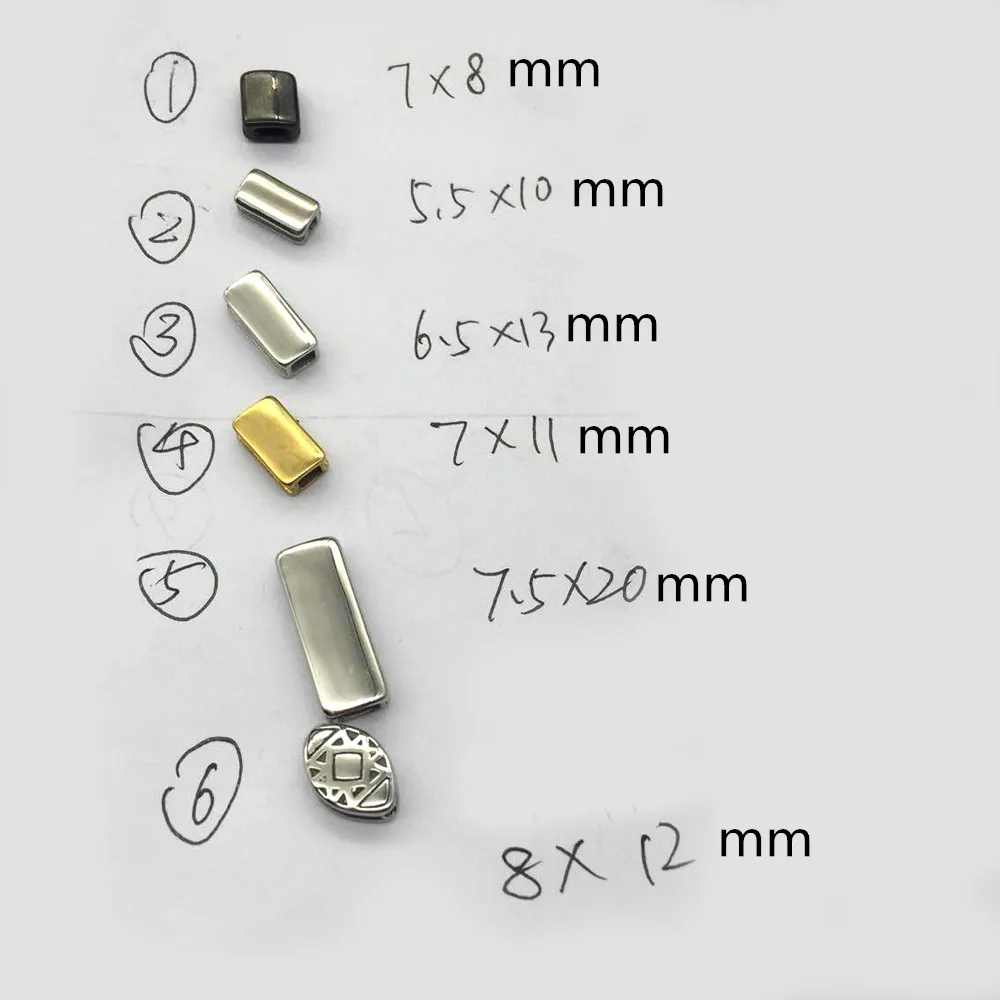 1.5-3mm Small Hole 316l Stainless Steel Cylinder/Eye Shape Beads Metal Charm Spacer Beads For Jewelry Making DIY Bracelet Beads