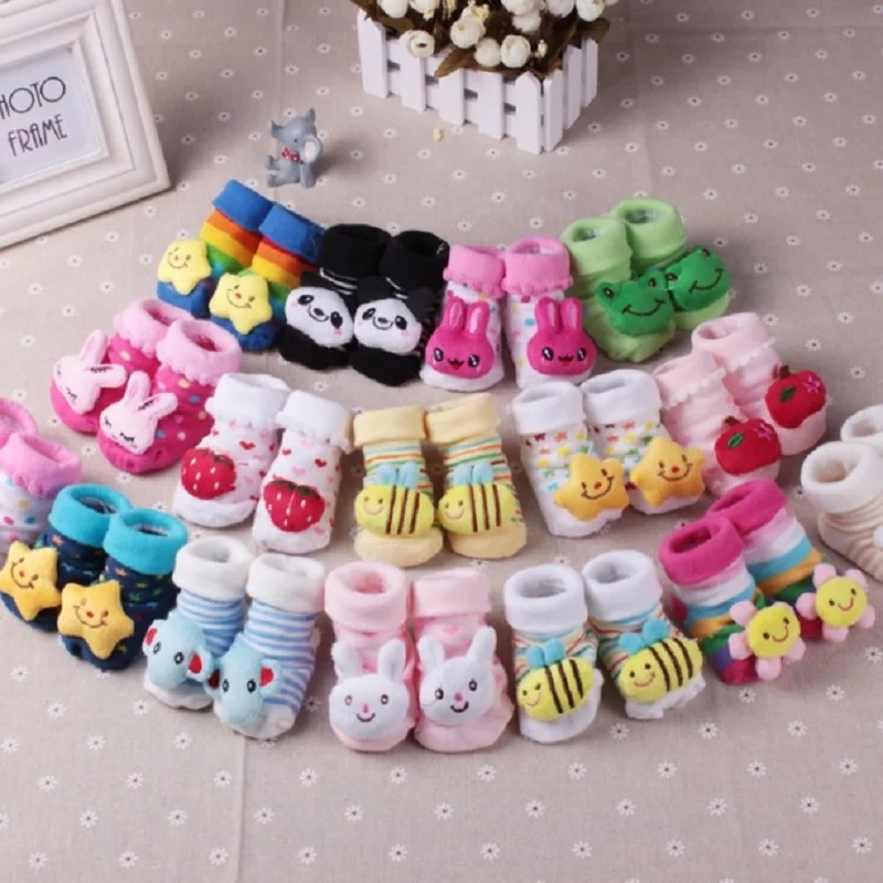 Cotton Newborn Doll socks Cute non-slip Baby Sock Infant Shoes Bebe First Walker hose Children Socks casual Toy Sock