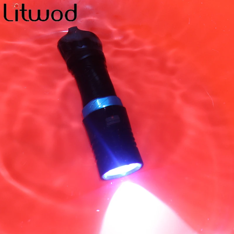 Litwod Z30 D68 5000LM XML L2 Dive 80 Meter LED Flashlight Torch Lamp Light For Diving Camping underwater working Run time 20 h