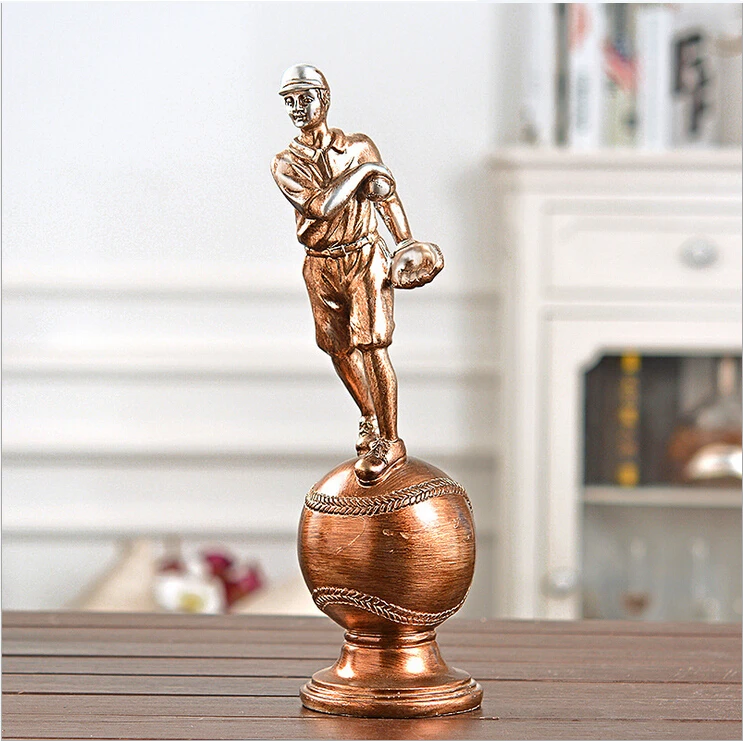 D creative Home Furnishing American retro sports figures baseball soft decoration decoration resin handicrafts