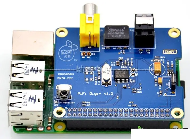 HIFI DiGi+ Digital Sound Card I2S SPDIF Optical Fiber RCA Raspberry Pi 3 /2 B+