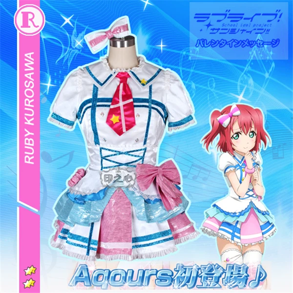 

Anime Cosplay Costume Aqours Love Live Sunshine Single series Ruby Kurosawa Dresses Coat Skirt Apron Full Sets D