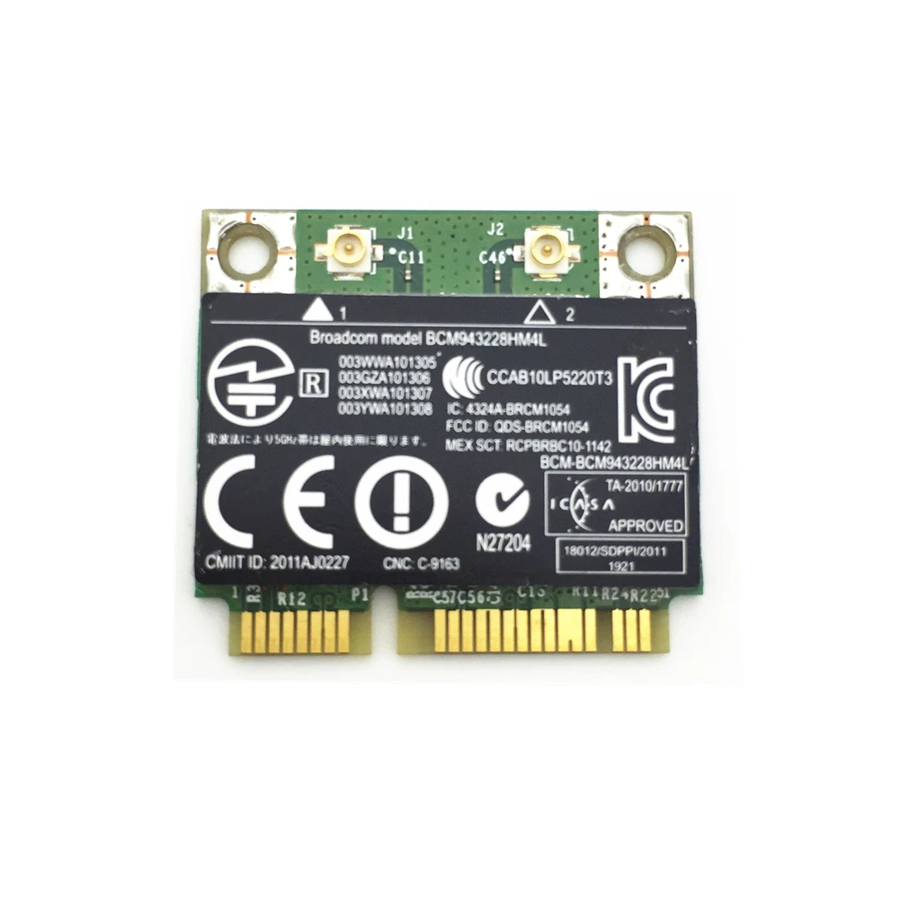 

New BCM943228HM4L BCM43228 300Mbps 2.4G/5GHZ 802.11 a/b/g/n half Mini PCI-E Wireless card for 8470P 8570W 2570P