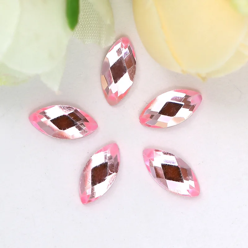 HOT! light pink horse eye shape flat back glass crystal Rhinestones DIY mobile phone shell nail art and wedding dress 20pcs/pack