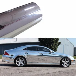 152cm x 15cm Car Electro Coating Fiber Chrome Vinyl Film Silver Wrap Stickers Self-Adhesive Decal Auto Styling Motorcycle