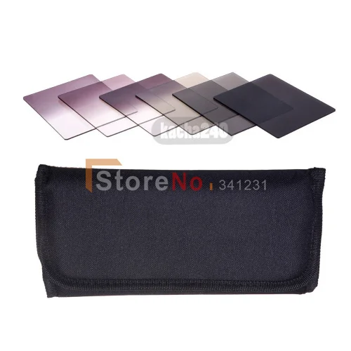 7 in1  6pcs ND2 ND4 ND8 +Gradual ND2 4 8 Filter Set + 6 slots Filter Case Bag for Cokin P With