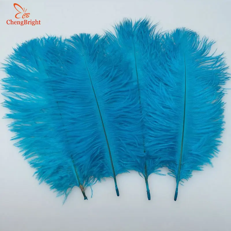 

CHENGBRIGHT Cheap 500 Pcs/Lot Natural Sky Blue Ostrich Feathers Hard Rod 15-70CM Hotel Party Wedding Decorations Jewelry Plumes