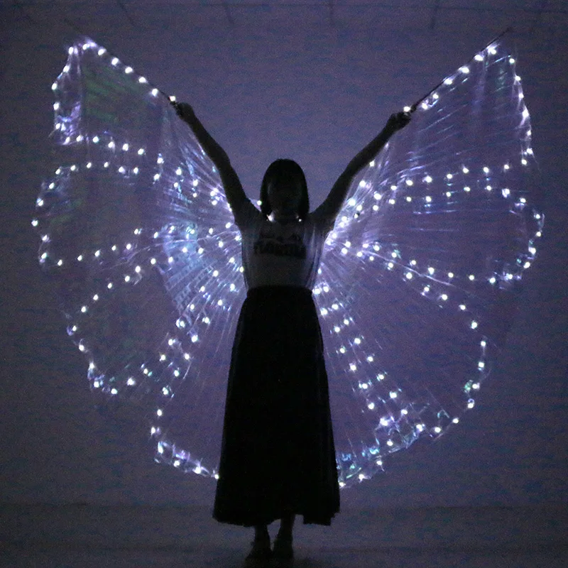 Colorful Belly Dance Performance LED Wings Dance Accessories LED ISIS Butterfly Wings LED Butterfly Wings Without Sticks Bag