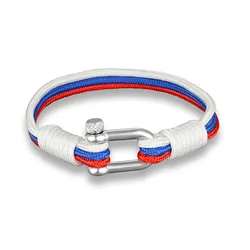 MKENDN New Arrival Country France Flag Sport Camping Parachute Cord Men Women Nautical Survival Rope Chain Bracelet Summer Style