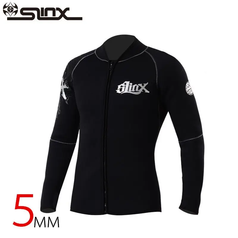 Slinx 5mm Neoprene Scuba Dive Clothing Snorkeling Jacket Wetsuit Top Coat High Elastic Spearfishing Kite Surf Windsurf Swimwear