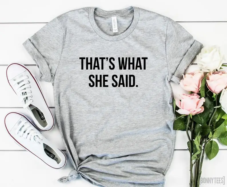 Skuggnas New Arrival That's What She Said T-Shirt The Office Shirt TV Show Women's T-Shirt Michael Scott Gift T-Shirt Drop Ship