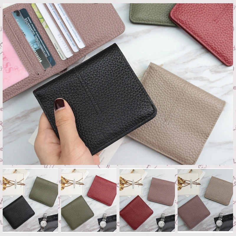 100% Genuine Cow Leather Slim Cardholder Smart Wallet Ladies Simple Cowhide Credit Card Holders Ultra Thin Wallet Women\'s Purse