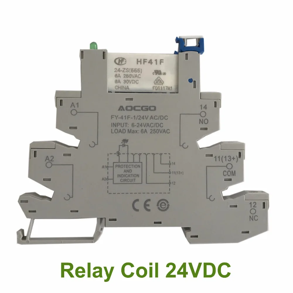 Slim Relay Mount On Screw Socket with LED and Protection Circuit 24VDC/AC